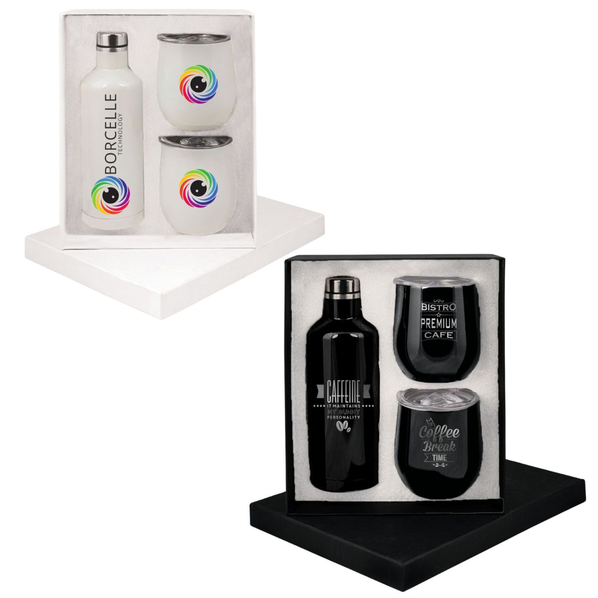 Manhattan Flask x2 Mugs Gift Set image