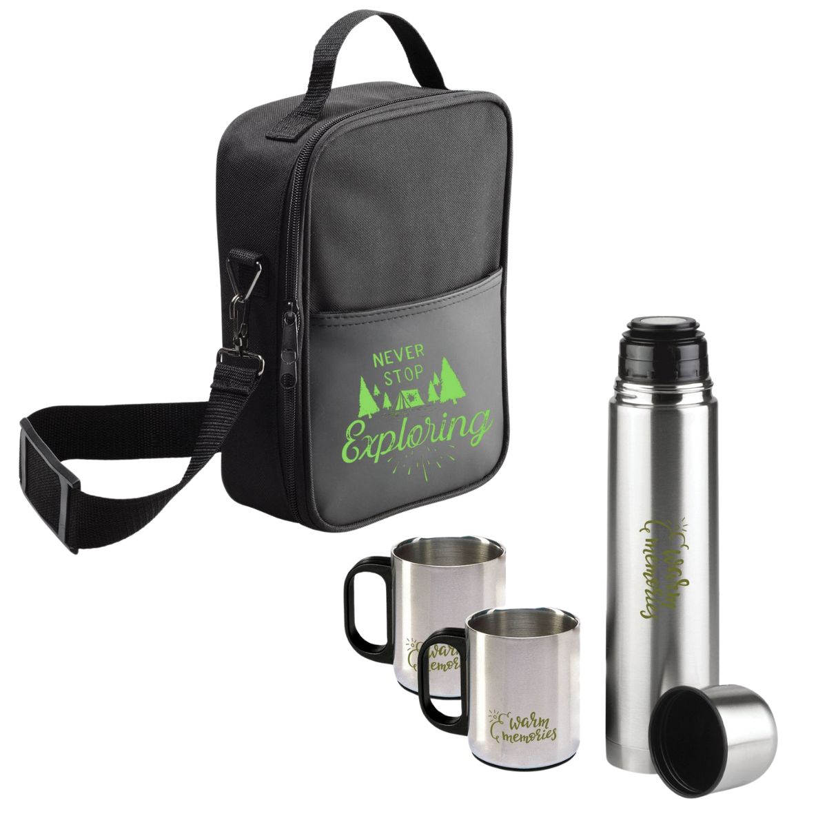 Flask Set 1x500ml Flask+2 x150ml Mugs/Si image