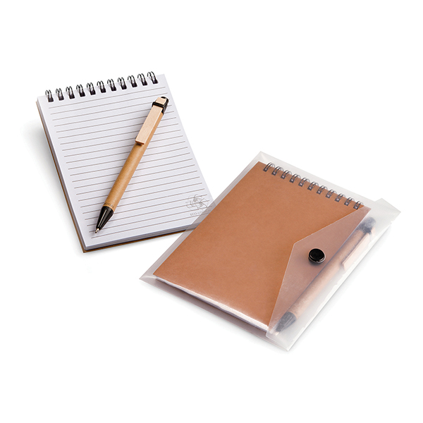 A6 Eco Notebook & Pen in clear sleeve Product Image