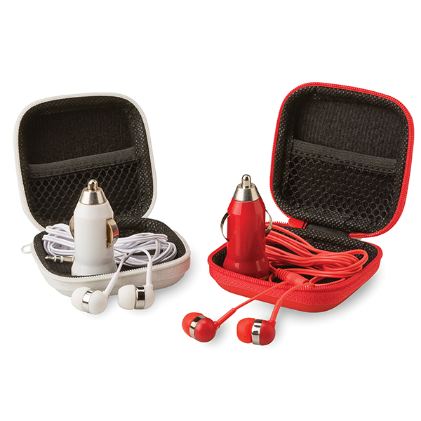 Earbud & Car Charger Set Product Image