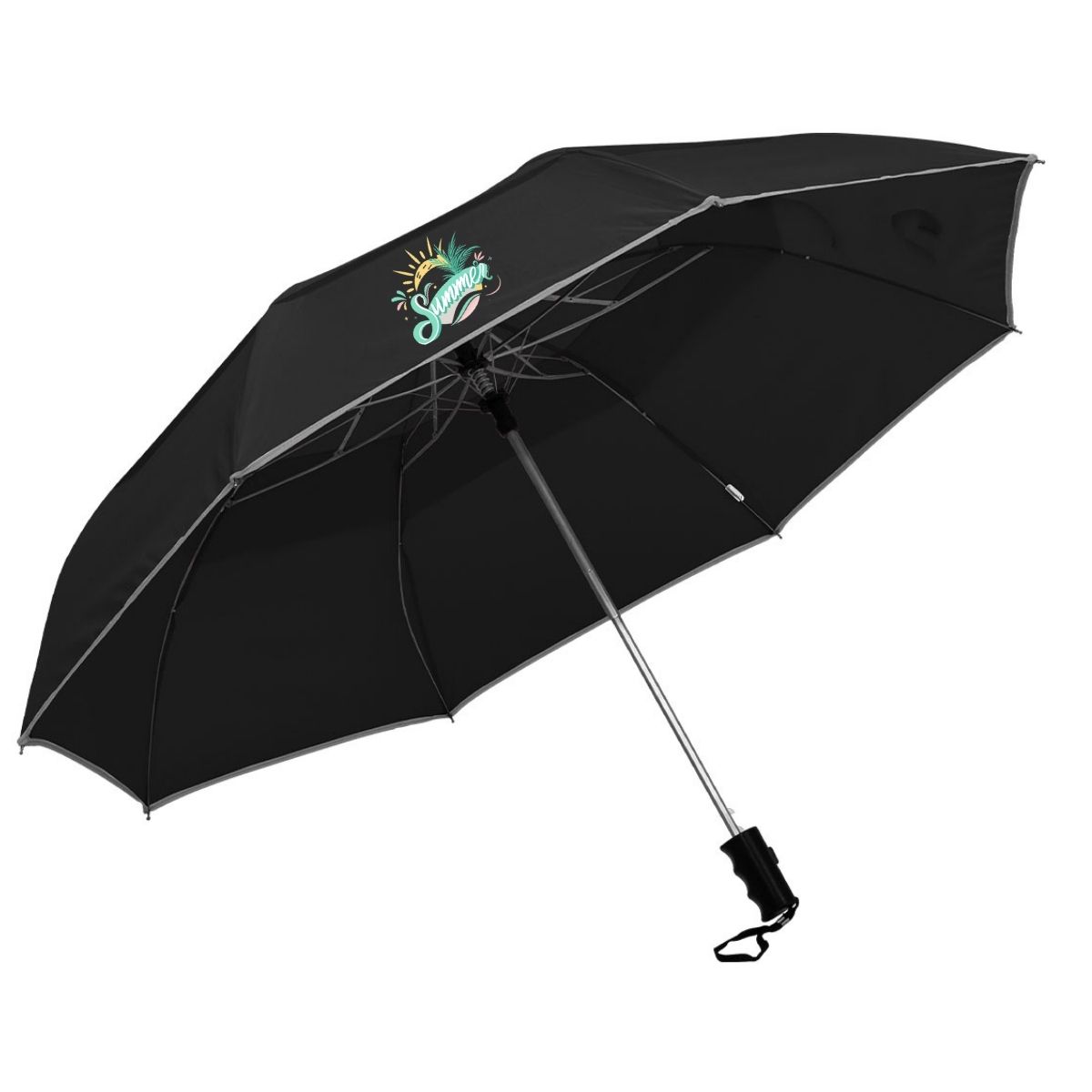 Reflective Piping Windproof Umbrella - 7