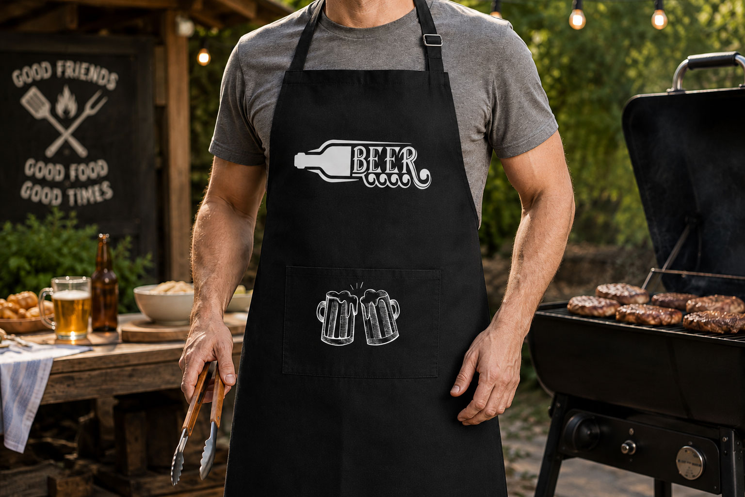 Biere Colour Apron with Pocket - 1