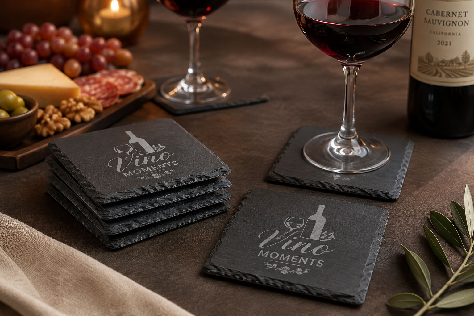4 Piece Slate Coaster Set - 3